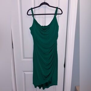 Green Women's Dress with Chain Straps